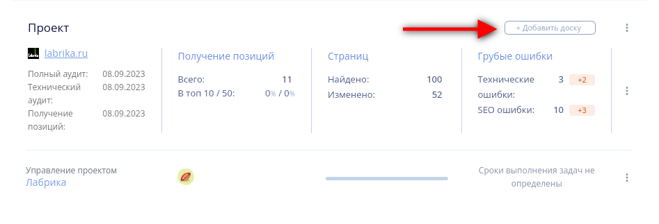 Создание новой доски